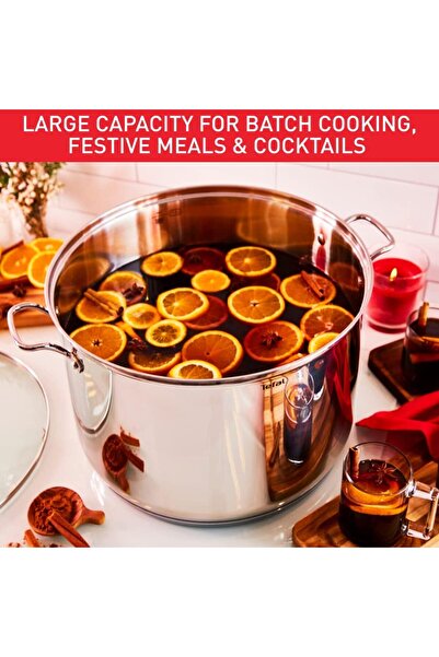 TEFAL Intuition XL Stockpot | 28cm | Premium Stainless Steel 18/10 | Induction Compatible