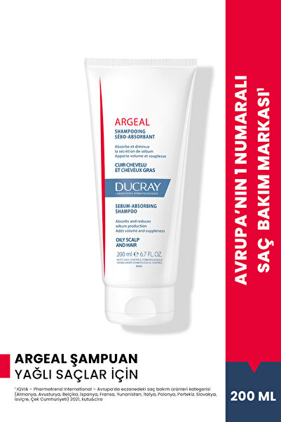 Ducray Argeal Şampuan Yağlı Saçlar için Şampuan 200ml