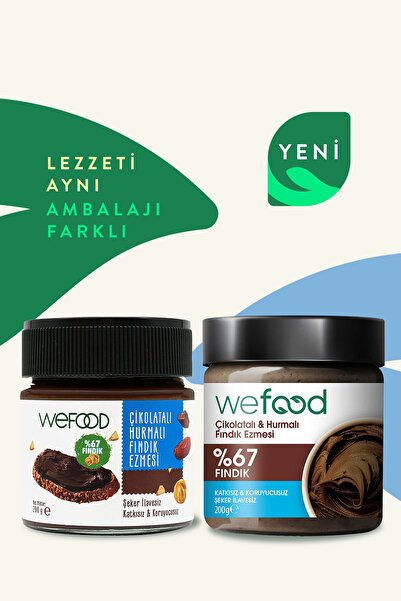 Wefood Çikolatalı Hurmalı Fındık Ezmesi (Katkısız) 200 gr 3'lü