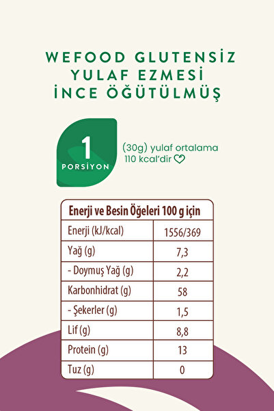 Wefood İnce Öğütülmüş Glutensiz Yulaf Ezmesi 3'lü