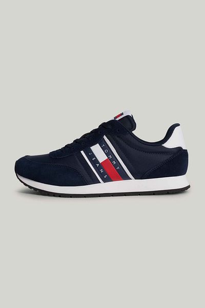 Tommy Hilfiger Férfi márkalogó, fűzős, csúszásmentes talpú, alkalmi sötétkék tornacipő EM0EM01351-C1G