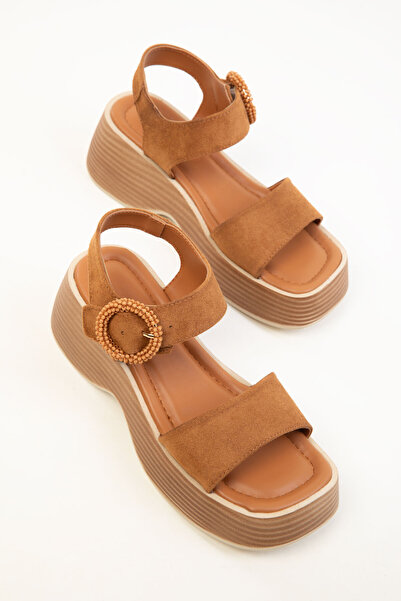 SOHO Dámské sandály Tan Suede 20328