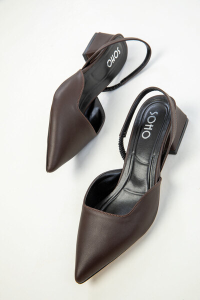 SOHO Hnědé dámské klasické boty na podpatku 20318