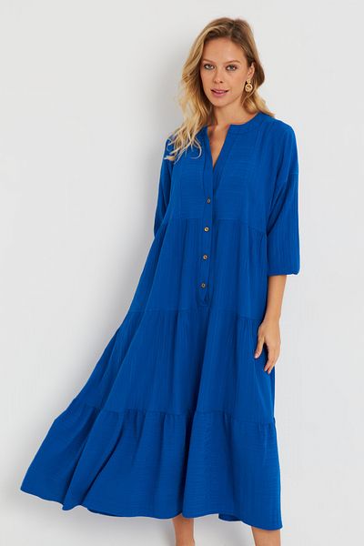 Cool & Modest Női Saks laza Midi ruha MQ982