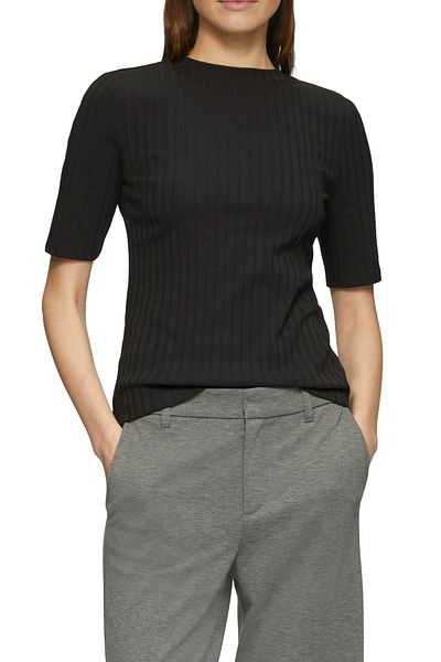 s.Oliver Jersey, fabrică cu nervuri, amestec de bumbac, gât rotund, casual, elastic
