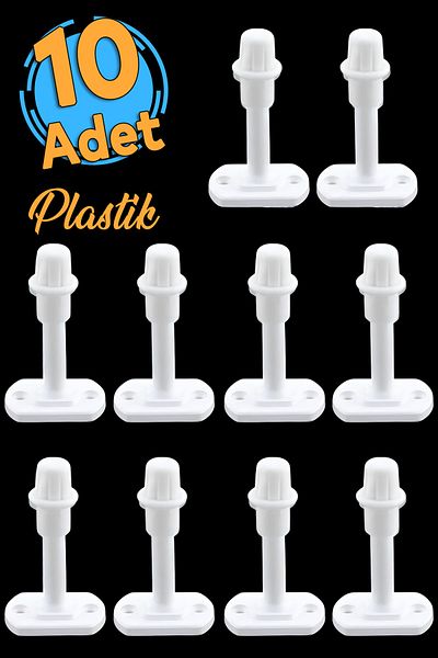Badem10 10 bucăți din plastic alb 8 cm bara de protecție - mâner din spate ușii de mobilier, suport pentru opritor