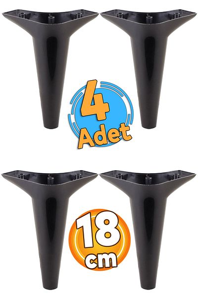 Badem10 Canapea Aspen Luxury Black - Cu unitate TV de 18 cm și picioare pentru consolă (4 buc.)