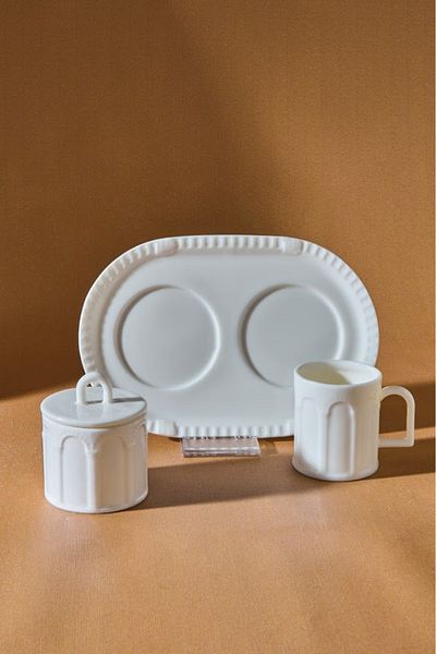 Karaca X İst Collection Coffee Cup with Column Turkish Delight Holder