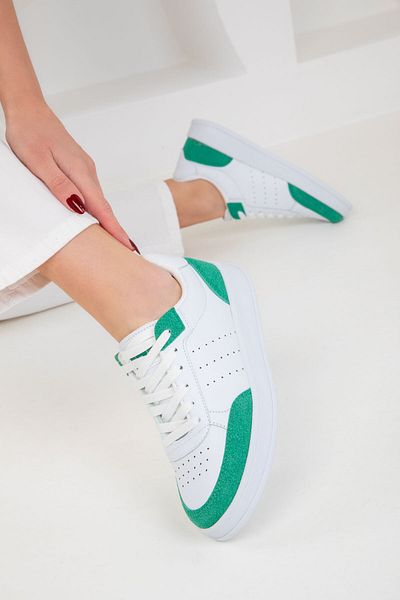 SOHO White-Green Women's Sneakers 20359
