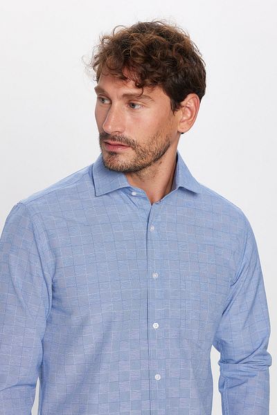 Tudors Ανδρικό πουκάμισο μακρυμάνικο Classic Fit, Easy Iron, μπλε ριγέ