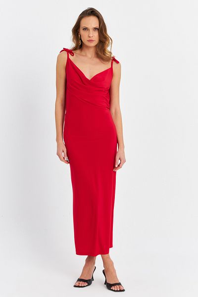 Cool & Sexy Rotes Degaje Maxi-Damenkleid – HOR0071