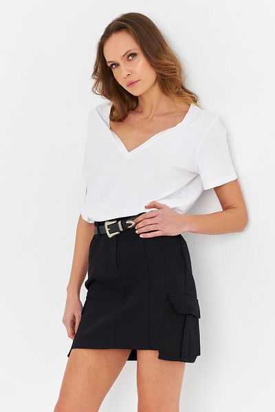Cool & Sexy Schwarzer Cargo-Minirock für Damen NH798