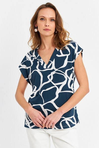 Cool & Modest Γυναικεία Casual Μπλούζα Petrol V-Neck MLPP643