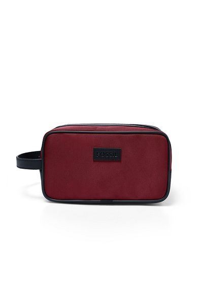 Fossil Geantă de mână Bordeaux pentru bărbați - Portofoliu pentru produse cosmetice, Husă pentru bărbierit pentru îngrijire, Clutch pentru bărbierit 01FI2000