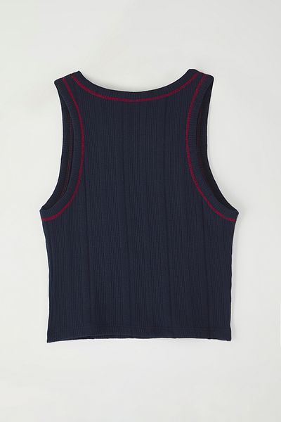 Trendyol Collection Țesătură Pointel/Texturată Albastru Marin Tricotat Crop Tricotat TWOSS25AL00041