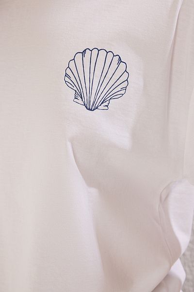 Trendyol Collection Tricou alb tricotat supradimensionat/larg imprimat pe spate TWOSS25TS00106