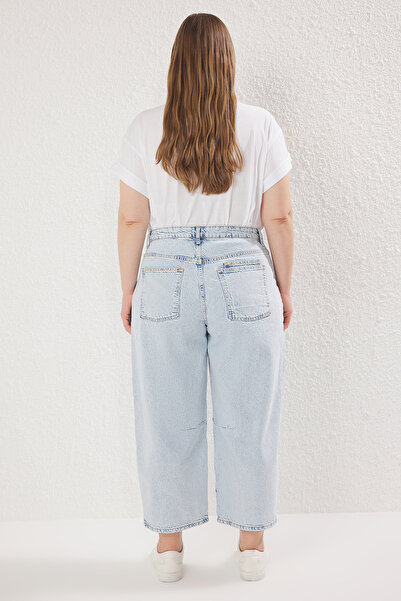 Trendyol Curve Сини балонени дънки с по-устойчиви шевове с висока талия TBBAW25CJ00028