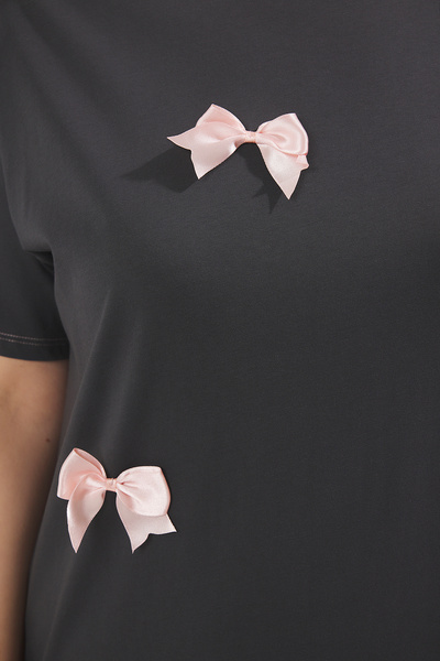 Trendyol Curve Πλεκτό νυχτικό από ανθρακί κορδέλα/φιόγκο TBBSS25CH00001