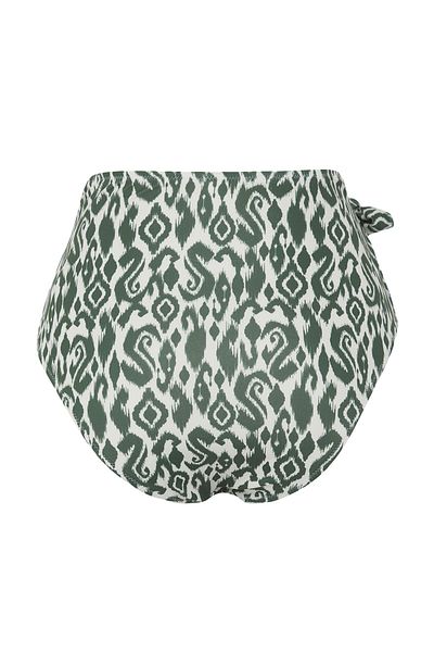 Trendyol Collection Hipster-Bikinihose mit hoher Taille – Ethno-Muster, Schnürung – TBESS24BA00133