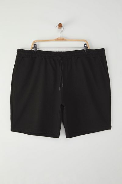 Trendyol Collection Schwarze Oversize-Shorts mit Gummi-Taille und Schnürung in Übergröße – TMNSS25AP00003