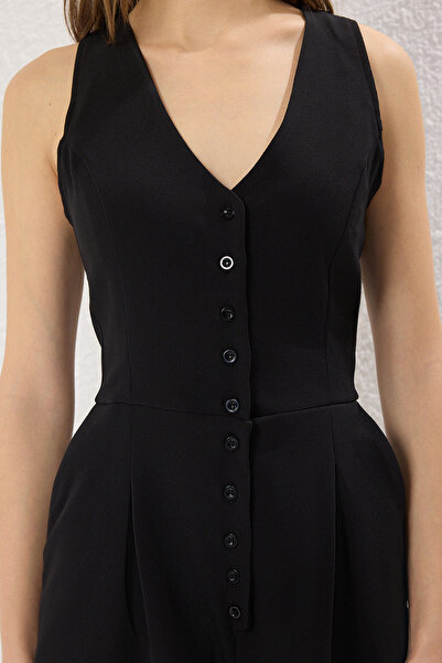 Trendyol Collection Černý overal se širokými nohavicemi TWOSS25TU00011