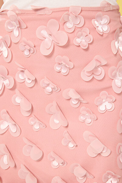 Trendyol Collection Floral Print Powder Skirt - 3D, Tprss24Et00016