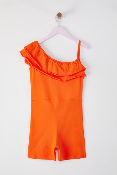 TRENDYOLKIDS Orange Midi Plain Knitted Dress Tkdss25El00068