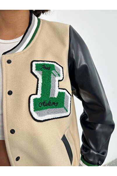 Caddebostan Moda Stone-Black College Jacket Modern Premium Luxury Trend Design Jacket