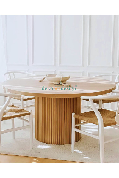 dekobercom Yemek Masası (Doğal Kayın Ağaçı)