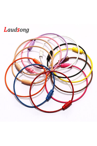 Choice مجموعة من 10 قطع من أسلاك الفولاذ المقاوم للصدأ الملونة سلسلة مفاتيح ح...