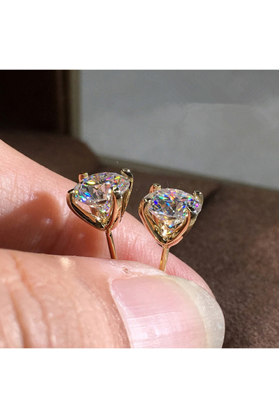 Choice E612 Huitan Fashion Contracted Women Stud Earring Silver Color/Gold Co...