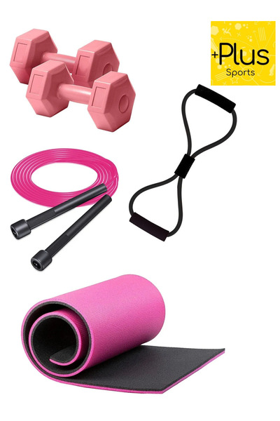 PLUSSPORT SET DE PILATES FULL DELUXE ROZ CUSCUTĂ DE YOGA SĂCĂ DE SĂRARE DUMBELL BUTTERFLY RESISTANCE