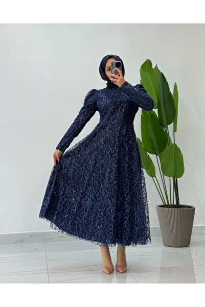 Modarana Simli Desenli Rahat Kesim Tesettür Abiye (NİŞAN KINA ÖZEL GÜN)