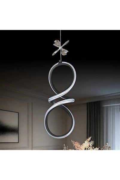 Sanctum Bonne Siyah Özel Tasarım Krom Çizgili Krom Dekor Kelebek Detaylı Sark...