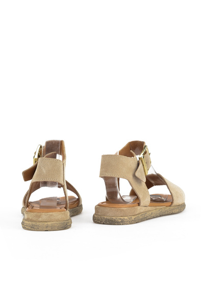 Ziya Beige Leather Sandals - Women - Genuine 1511047 Z713
