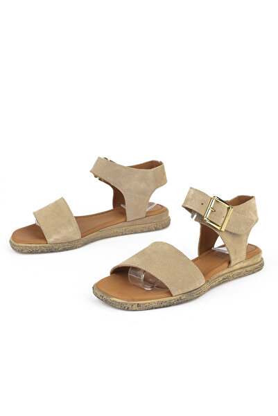 Ziya Beige Leather Sandals - Women - Genuine 1511047 Z713
