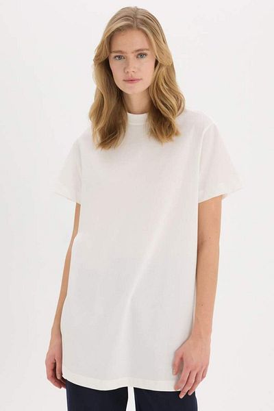 DeFacto New Season Regular Fit Crew Neck Basic Plain Short Sleeve Hijab T-Shirt Tunic