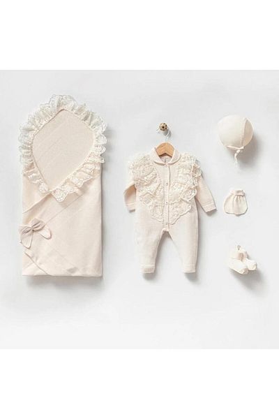 Nipperland V-Neck Lace Detailed Hospital Exit Set