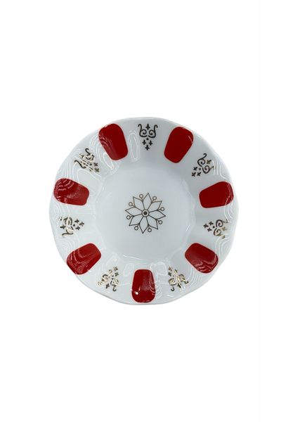 DUKKANI ISTANBUL Porcelain Tea Plate 12 Seater Novice Patterned Porcelain Coasters 12Pcs
