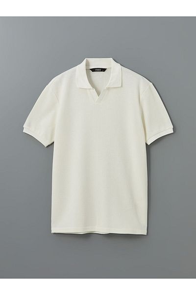LC Waikiki XSIDE Ecru Polokragen Kurzarm Herren T-Shirt