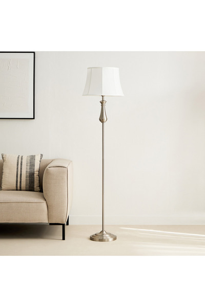 Generic Deme Grame Metal Floor Lamp with Linen Shade - 167 cm