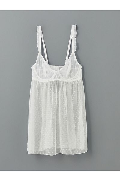LC Waikiki LCW DREAM Babydoll alb cu sârmă, fără căptușeală