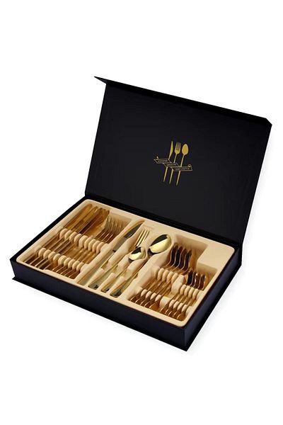 Sunhome 24-Piece Stainless Steel Cutlery Set Gold