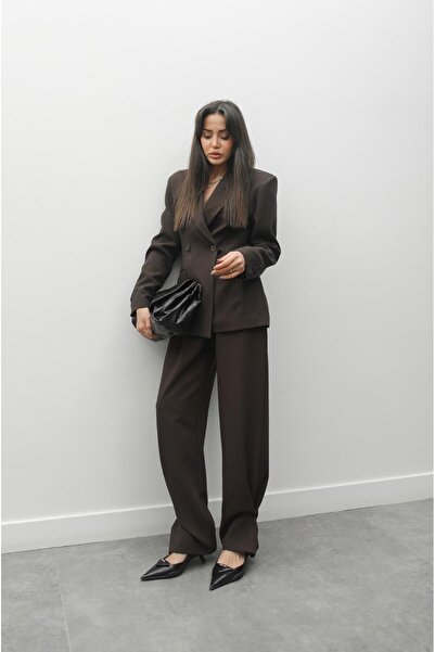 Havoş Brown Premium Blazer Jacket Pants Set