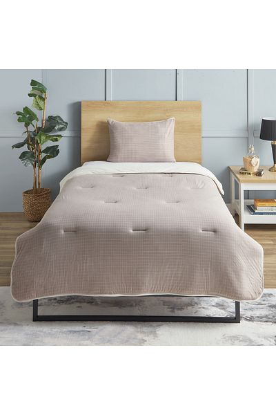 erorex Ferum 2-Piece Striped Microfibre Jersey Twin Comforter Set - 160x220 cm