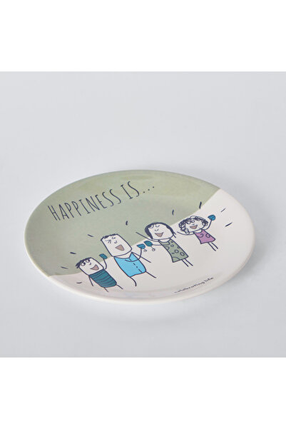 erorex Happiness Is Round Snack Plate - 22 cm