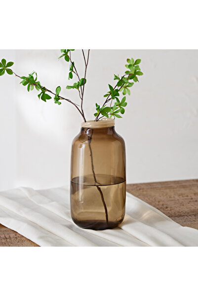 erorex Reva Handmade Premium Glass Vase with Contorted Top - 15x15x30 cm