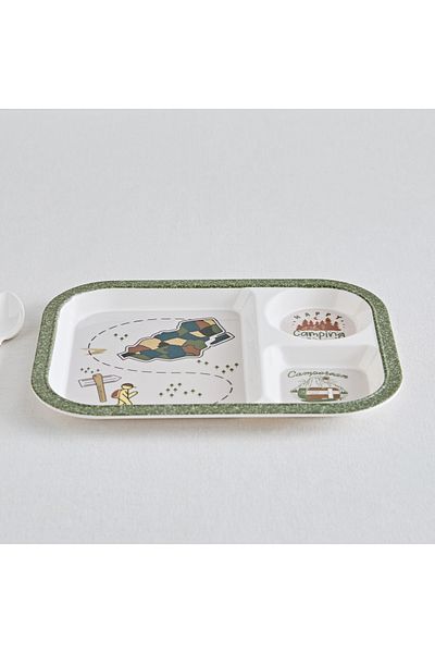 erorex Joy Adventurer Trinity Melamine Camping Partition Plate - 28x21 cm