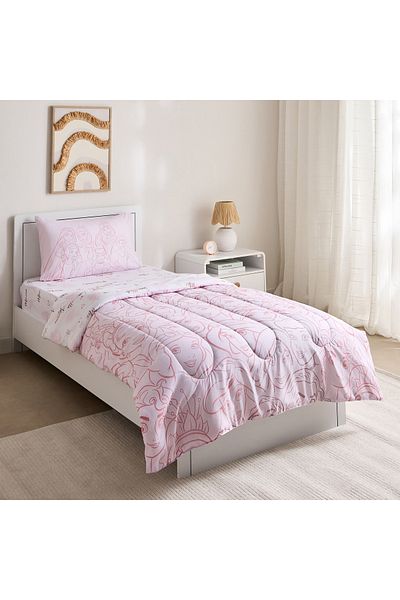 erorex Princess Pretty Faces 2-Piece Single Comforter Set - 135x220 cm
