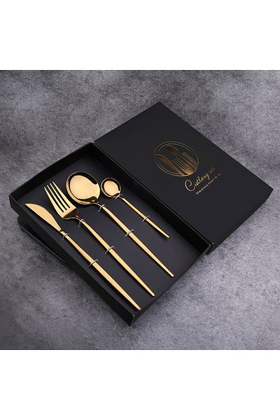 Sunhome 4-Piece Stainless Steel Cutlery Set Gold